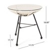 Lyngins Rattan Outdoor End Table with Tempered Glass Top, 17.75" Round Patio Side Table, Outdoor Accent Table - 3 of 4