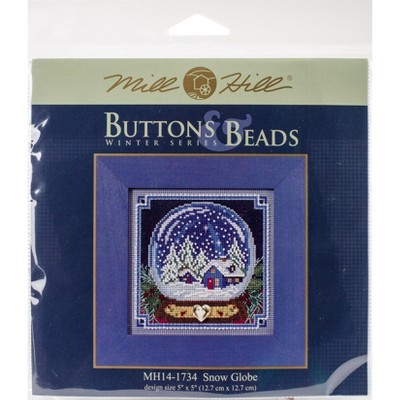 Mill Hill Buttons & Beads Counted Cross Stitch Kit 5"X5"-Snow Globe (14 Count)