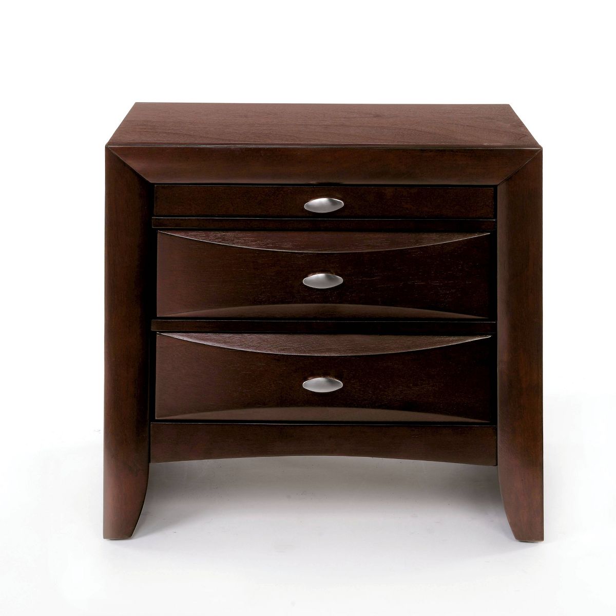 Acme Furniture Ireland I Storage Nightstand Espresso Finish: Square Wood Frame, Metal Glides, 250lb Capacity