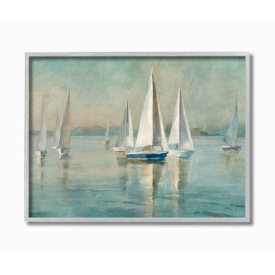 Stupell Industries Traditional Sailboats Water Lake Relaxed Nautical Painting