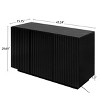 Vynxaria LED Carved Line 3-Door Storage Cabinet - Sideboard Buffet with Adjustable Shelf, Large Accent Cabinet for Living Room, Dining Room, Bedroom. - 4 of 4