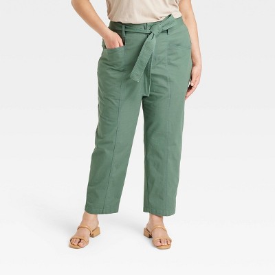 Women's High-Rise Tapered Ankle Tie-Front Pants - A New Day
