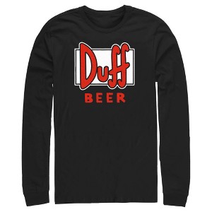 Men's The Simpsons Duff Beer Logo Long Sleeve Shirt - 1 of 4