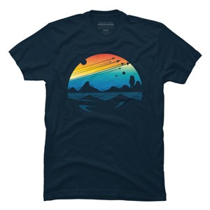 Men's Design By Humans Scenic colorful space view shuttle pilot science fiction art By happycolours T-Shirt - 1 of 4