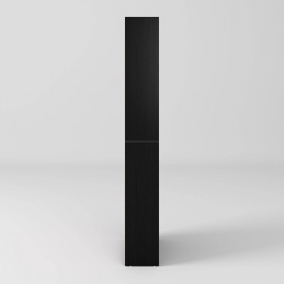 Teo Black Adjustable 5-Tier Bookshelf