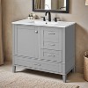 36" Black Bathroom Vanity with Solid Pine Frame, 1 Soft Close Door and 3 Drawers , Modern Storage Cabinet - Leovsnove - 2 of 4