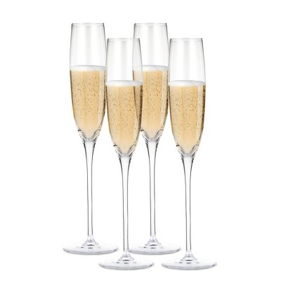 JoyJolt Claire Cyrstal Cylinder Champagne Glasses - 5.7 oz - Set of 2