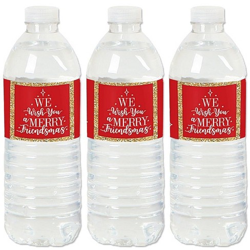 Merry Christmas Water Bottle Labels