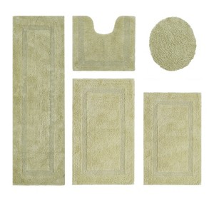 Lux Premium 100% Cotton Tufted Solid Reversible 5 PC Bath Rug Set – Ultra-Soft, Water-Absorbent, Durable, Machine Washable Bathroom Rug - 1 of 4