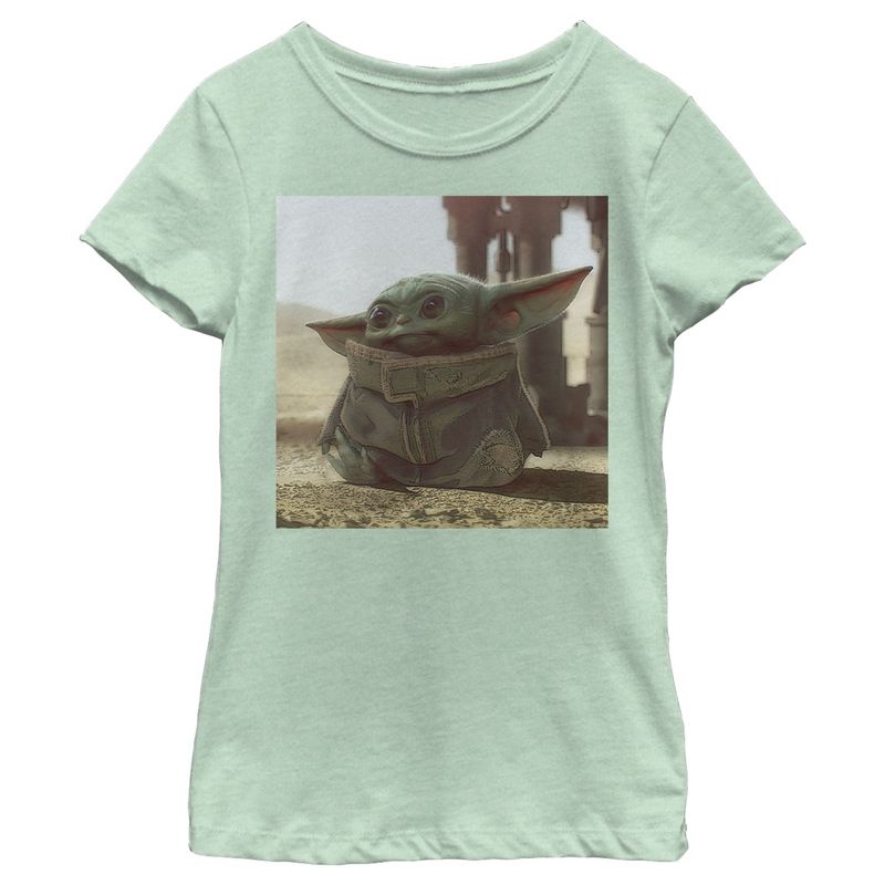Girl's Star Wars The Mandalorian The Child Square Frame T-Shirt, 1 of 4