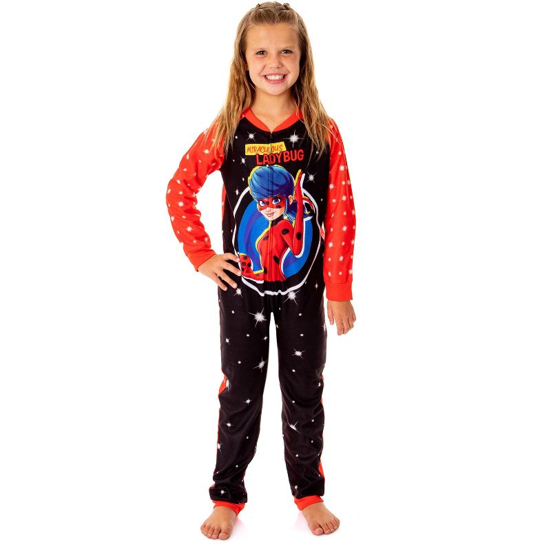 Miraculous: Tales of Ladybug & Cat Noir Girls' Character Footless Pajama Multicolored, 1 of 4