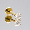 Jewelry Avalanche Unisex 16G 14K Gold 3mm Moissanite Labret Studs, Monroe, Lip Ring, 16G - 3 of 4