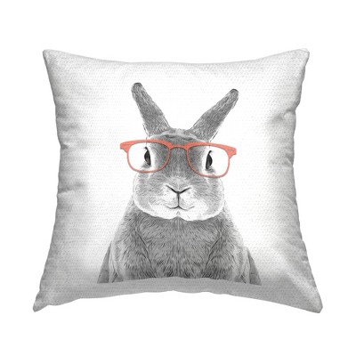 Stupell Industries Smiling Bunny Rabbit Pink Glasses Animal