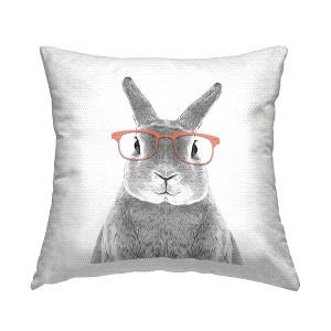 Stupell Industries Smiling Bunny Rabbit Pink Glasses Animal - 1 of 3