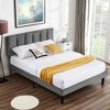 VECELO Upholstered Bed Frame with Adjustable Headboard, Heavy-Duty Platform Bed with Strong Wood Slat Support, No Box Spring Needed - 4 of 4