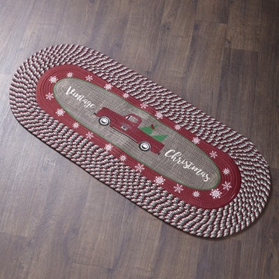 1'8"x4' Oval Tufted Runner Red - The Lakeside Collection