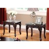 3pc Solid Wood Coffee Table with Cabriole Legs, Intricate Design and Parquet Top for Living Room - 4 of 4