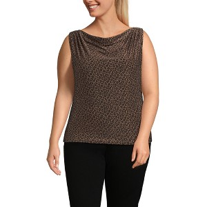 Lands' End Women's Sleeveless Silky Knit Drape Front Top - 1 of 3