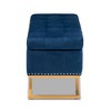 Ellery Velvet Fabric Upholstered Ottoman - Baxton Studio - 4 of 4