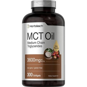 Horbaach Keto MCT Oil Capsules 3600mg | 300 Softgels - 1 of 3