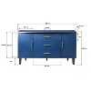 TIRAMISUBEST Stylish and Functional 2-Door 3-Drawer Cabinet with Carved Effect - Navy Blue Mobile File Cabinet - 3 of 4