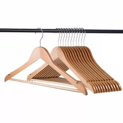 30 Pack Natural Wood Clothes Hangers - Homeitusa