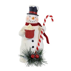 Ganz 7.75 In Peppermint Snowman Figurine Hot Cocoa Candy Cane Snowman Figurines - 1 of 3