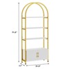 Arched Bookshelf, 4-Tier Arched Bookcase with Doors Storage, 71.5" Tall Industrial Book Shelf with Studry Metal Frame and Open Shelves - 2 of 4