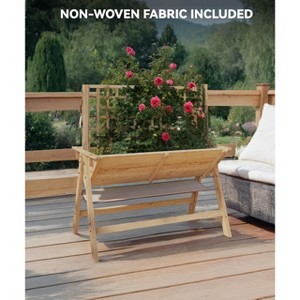 Raised Wooden Planter Box with Legs and Trellis, Elevated Outdoor Garden Bed for Vegetables, Herbs, Flowers, Patio Gardening - 1 of 4