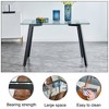 Gulches Modern Minimalist Rectangular Glass Dining Table 4 6 People Tempered Glass Top Black Metal Legs Writing Desk Kitchen Living Room - 4 of 4
