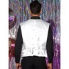 INSPIRE CHIC Men's V-Neck Sleeveless Party Shiny Sequin Vest - 3 of 4