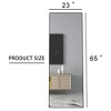 Full Length Mirror 65" x 23"，Wall/Floor Mounted Full Body Mirror, Large Mirror Bedroom Locker Room Standing Hanging Mirror Dressing Mirror Black - 2 of 4
