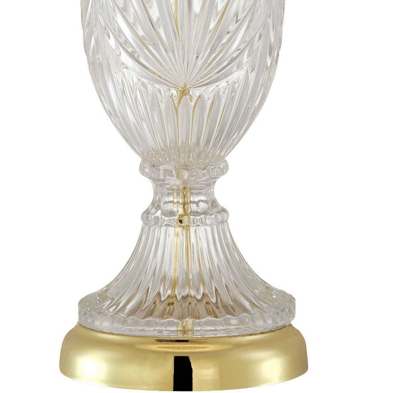 Regency Hill Traditional Table Lamp 26.5" High Cut Glass Urn Brass White Cream Bell Shade for Living Room Family Bedroom Bedside Nightstand, 5 of 7
