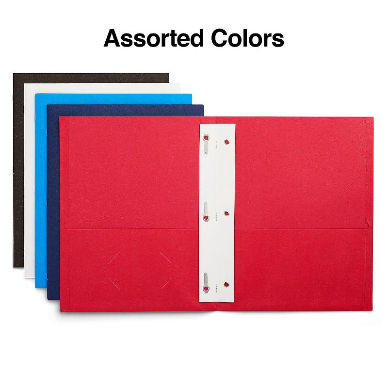 Staples 2-Pocket Folder with Fasteners Assorted 905754, 2 of 7