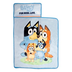 NoJo Bluey For Real Life Toddler Nap Mat - Includes Attached Pillow and Fleece Blanket - 1 of 4