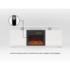 Sapphtopaz High Gloss TV Stand for TVs Up to 70" Storage Cabinet with Compartment Fireplace TV Stand with Heat and Color Change for Living Room - 2 of 4