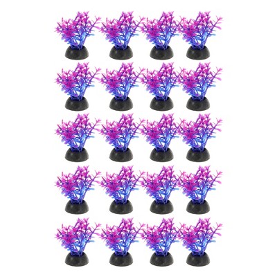 Unique Bargains Aquarium Plastic Plants for Fish Tank Landscape Decoration 1.97" 20 Pcs