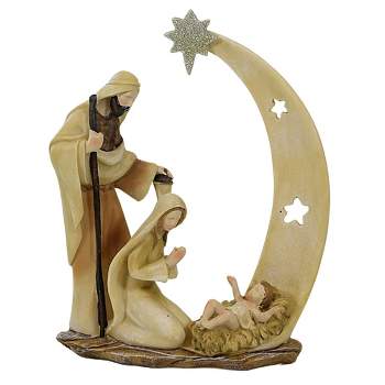 Ganz 8.75 In Holy Family With Star Figurine Joseph Mary Jesus Nativity Scene Figurines