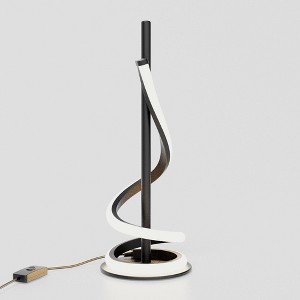 Infibrite 16" 12W Sculptural Curve Table Lamp: ETL Listed, Iron Body, No Shade, 5-Year Warranty, Includes LED Bulb - 1 of 4