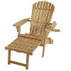 Jiallo Oceanic Collection Adirondack Chaise Lounge Chair Foldable, cup and glass holder, built in ottoman, Set of 1 Lounge chair and 1 end table - 3 of 4