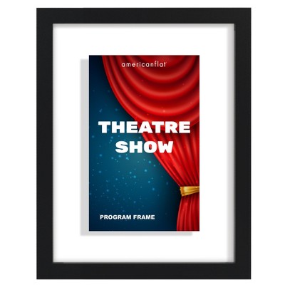 Americanflat Floating Frame for Playbills - Composite Wood & Plexiglass - 9.5" x 12.5"  - Black