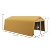Carport 12' x 20' Portable Garage, Heavy Duty Car Port Canopy with Ventilation Windows and Large Roll-up Door - 3 of 4