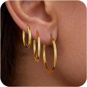 Hoop Earrings for Women - Hypoallergenic, Nickel - Free, Lightweight 13 - 60mm Set - 1 of 4