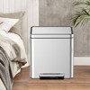 （20L/18L/15L）*2 Stainless Steel Dual Step-on Trash Can Recycling Bin with Soft-Close Lids & Removable Plastic Inner Buckets for Kitchen, Home, Office - 4 of 4
