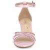 Allegra K Women's Satins Rhinestone Mesh Kitten Heels Sandals - 3 of 4