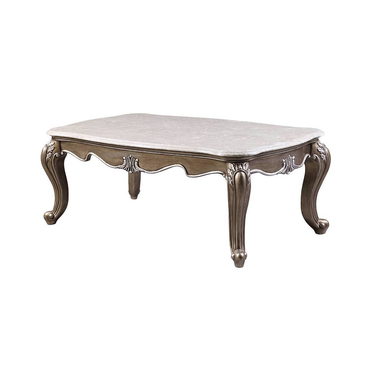 54" Elozzol Coffee Table: Queen Anne Legs, Shell Carved, No Assembly - Acme Furniture - thumbnail 4