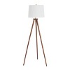 Storied Home Mid-Century Modern Tripod Wood Floor Lamp with Linen Shade - image 2 of 4