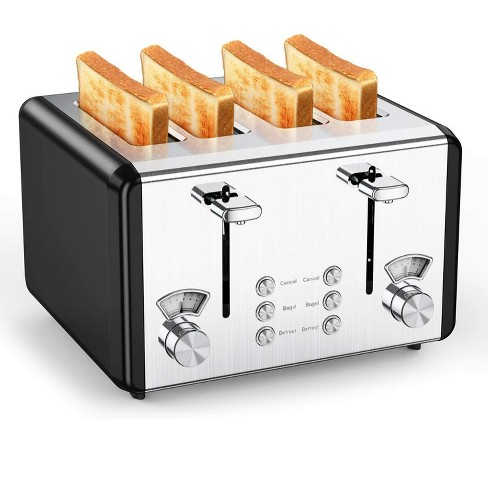 WHALL 2 Slice Toaster - Stainless Steel Toaster with Wide Slot, 6 Shade  Settings, Bagel Function, Removable Crumb Tray 