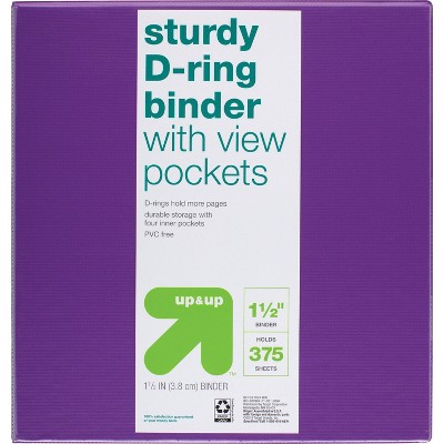 Photo 1 of 1.5&#34; 3 Ring Binder Clear View Purple - up &#38; up&#8482;