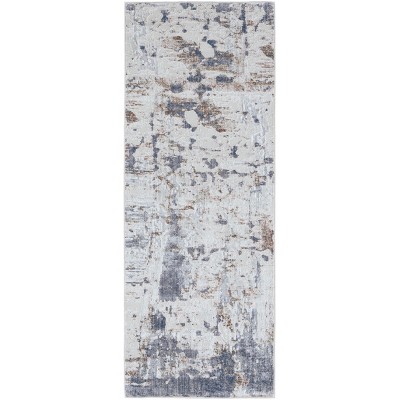 Laina Transitional Abstract Ivory/Gray/Blue Area Rug